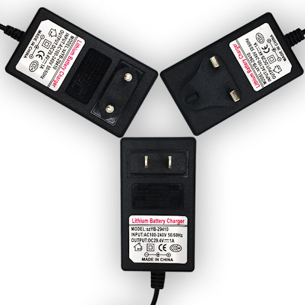 Litiumjonbatteri strömadapter, AC 100-240V DC 29.4V 1A ersättningsladdningsadapter, professionell adapterladdare, multipelt skydd