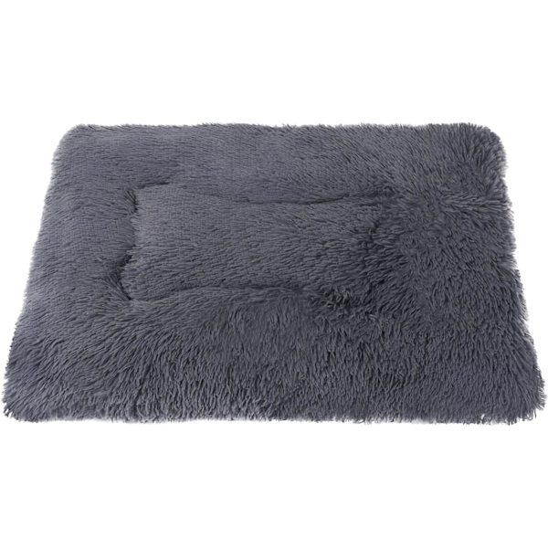 Maskintvättbar Hundmatta Dubbelsidig Hundbädd Filt Usable Husdjursbädd (S 56/36CM, Mörkgrå)