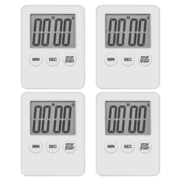 4 st digital kökstimer Mini magnetisk kökstimer LED nedräkningstimer för matlagning, spel, matlagning, träning.