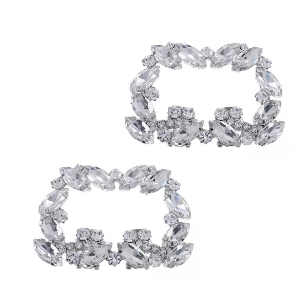 Sølv firkantet sko clip 6 * 4CM (et par), sko smykker dekorati