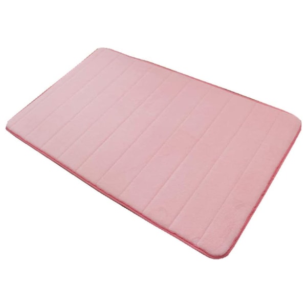 Halkskyddande badrumsmatta i minnesskum, högkvalitativ polyester, rosa färg, 50 x 80 cm