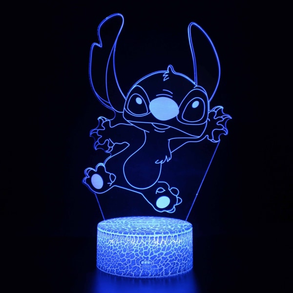 3D-lampe flerfargede nattlys for barn med fjernkontroll