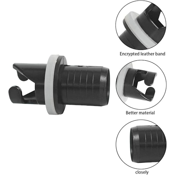 Fotpumpe slangeadapter for båtadapter H-R 2 stk oppblåsbar ventiladapter for oppblåsbar kajakkpumpe