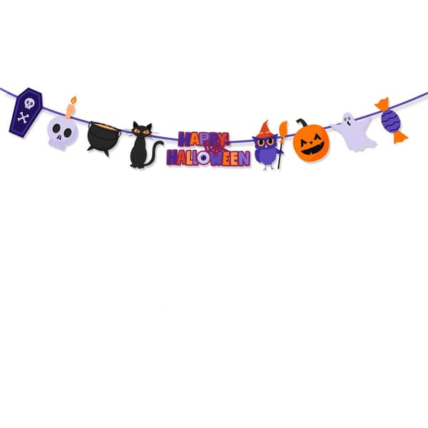 2 stk Halloween pull flagg dekorasjon kreativ hengende