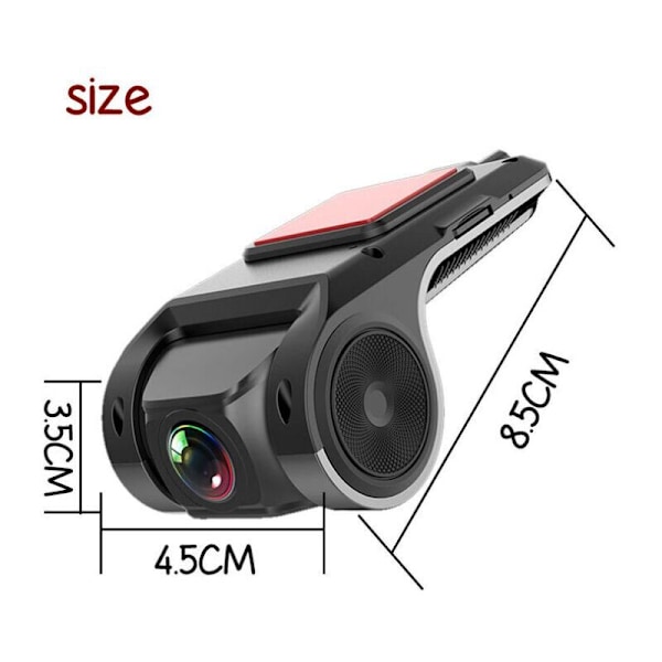 Bil Dash Kamera HD Mini DVR Recorder Bilkamera 140° Betraktningsvinkel, G-sensor, Smart GPS ADAS Körinspelare USB Bil DVR för Android Bilstereo Stöd