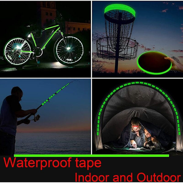 1cm5m Selvlysende Tape, Klistremerketape, fosforescerende bånd, Nattklistremerke fluorescerende, flyttbar, vanntett, fotoluminescerende-lys