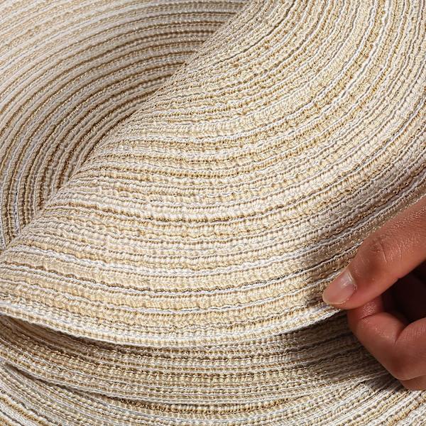 36cm (Beige) Plassmatter, Runde Plassmatter PP Flettet Sett med 6 Vaskbar Varmebestandig Sklisikker