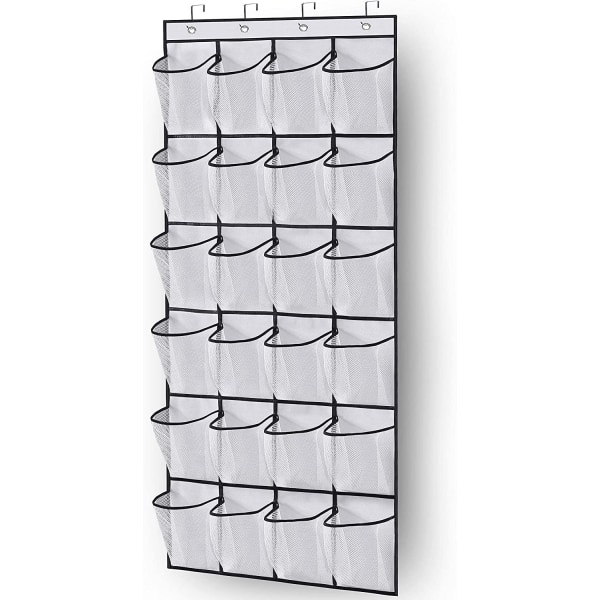 1 st (vit, ca 144*56cm) Över dörrhängande skohylla, 24 fack