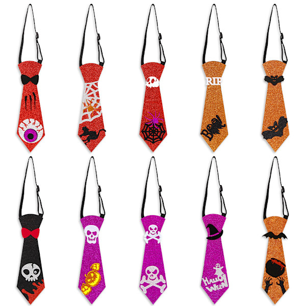 Halloween-solmio, lasten Halloween-juhlan asusteet, tanssiesitys, lepakko, pääkallo-solmio (1 kpl, satunnainen tyyli)