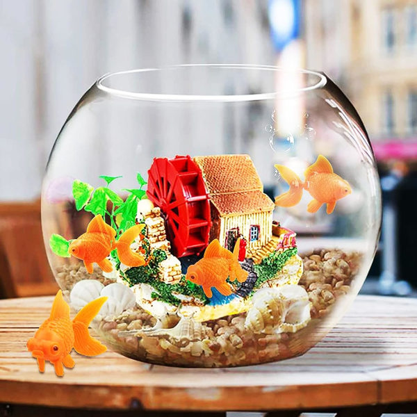 50 Stk Akvarium Plast Kunstige Fisk Realistisk Orange Guldfi
