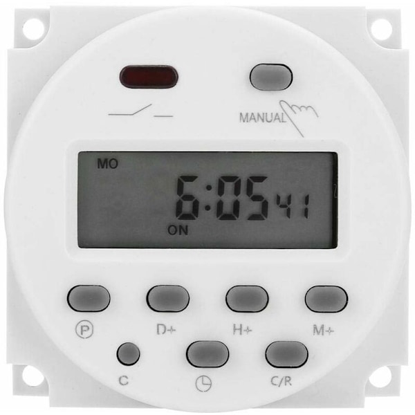 12V Mini LCD Digitaalinen LCD-ohjelmoija Virta viikoittainen rele Digitaalinen ajastin työmatkan ohjaus valkoisella vedenpitävällä kannella