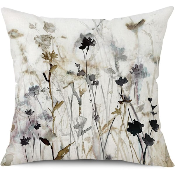 Tyynynpäällinen 45 x 45, 4 kpl, Linage-tyynynpäällinen, modernit sohvatyynyt, kukkakuvioinen kastelukannu, maalaustyyny, sohva, makuuhuone, ulkosohva, tyyny 45 x 45