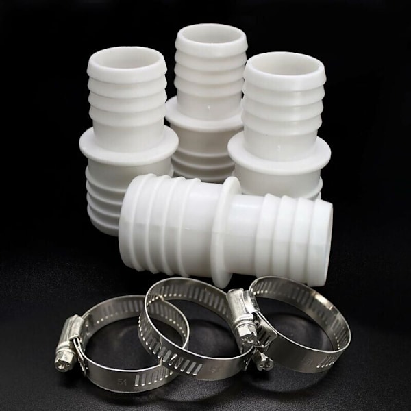 4 x rørforbindelser, swimmingpool adapter sæt med 8 slangeadapter halskæder (32 mm til 38 mm i diameter)