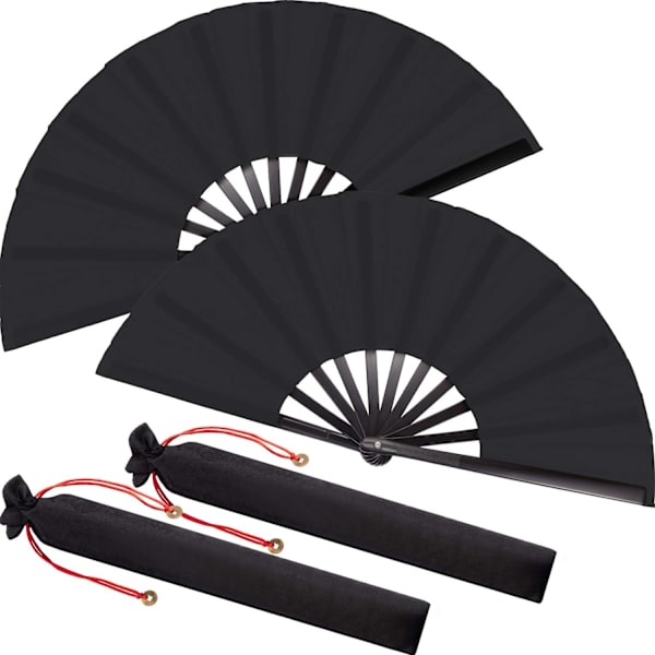 Fällbar silkesfjäderfläkt - Kinesisk Tai Chi-fjäderfläkt för män och kvinnor, handhållna fällbara fläktar för scenframträdanden/dans/bröllop/festdekoration