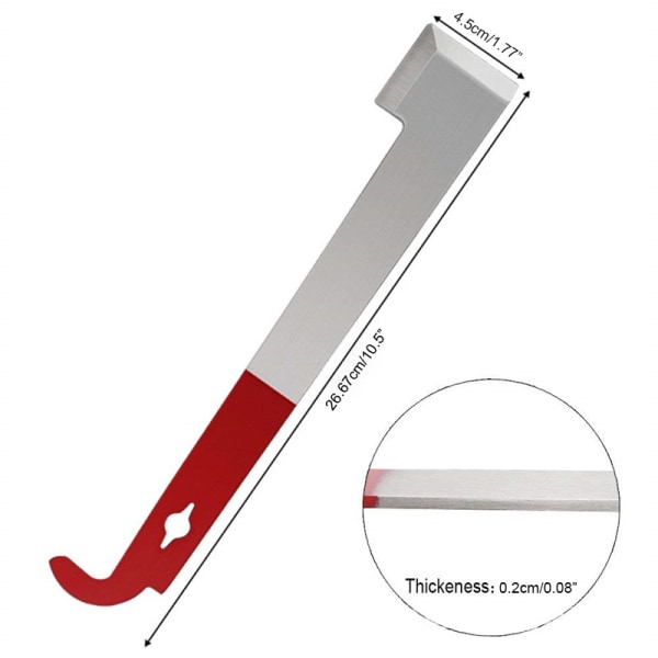 Ruostumattomasta teräksestä valmistettu mehiläispesän kehystennostin, mehiläishoitajan työkalu, J-koukkukaavin