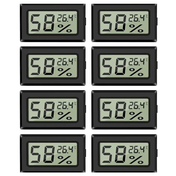 Mini Hygrometer Termometer Digital Inomhus Fuktighetsmätare med Temperatursensor för Växthus Bil Hemmakontor, Celsius (°C)