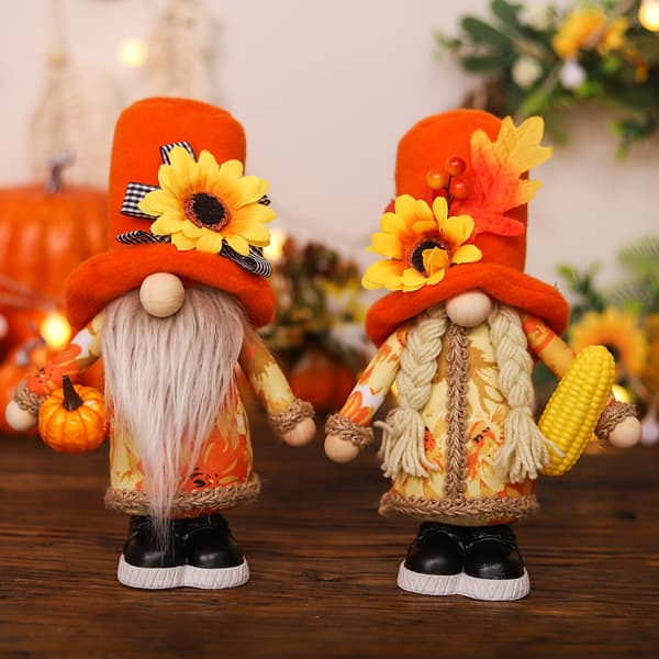2-pack Thanksgiving Gnome Plysch Thanksgiving Prydnad Hem Höst Höst Dekorationer