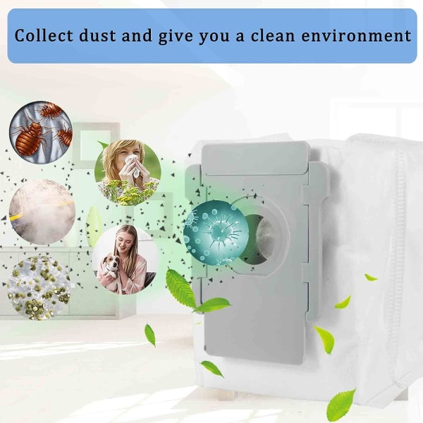 [6 stk] Støvsugerposer Kompatibel med iRobot Roomba - isj Serie Clean Base Automatisk Skitt Avhending Modeller, Tilbehør  Reservedeler for i7 i3 i4 i6 i8 s9 j7