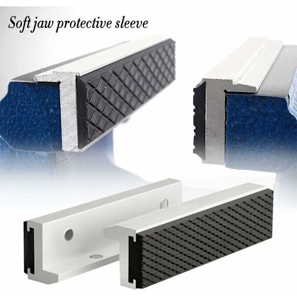 2 st Skyddande käftar för ändamål, reservkäftar i aluminium med magneter för extra flexibla käftar gummi i aluminiumlegering från 125 mm tillbehör för tryck pl