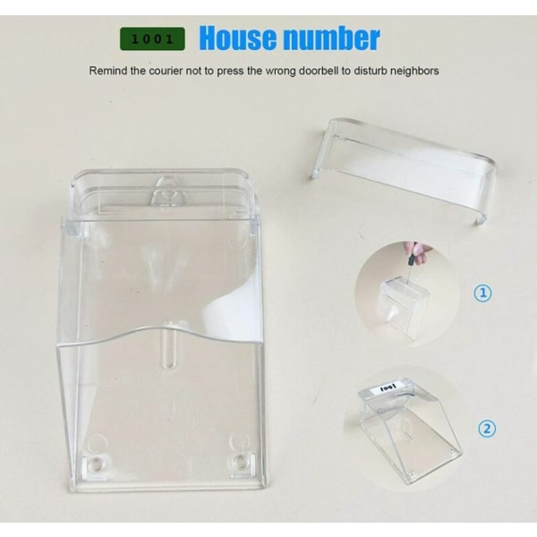 Transparent skyddande hölje för utomhusdörrklocka, vattentät, trådlös, väggmontering - 11 x 6 x 5 cm