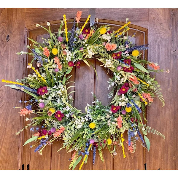 Girlang av konstgjorda blommor för inomhus- och utomhusdekoration - 40 cm - Färgad