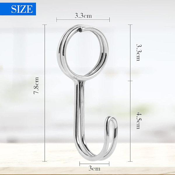 30 elastiske spennere med kroker, 8 mm x 30 cm elastisk