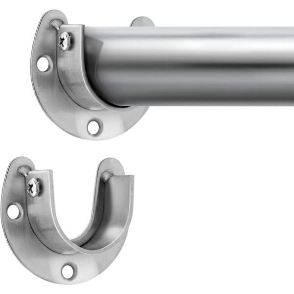 2 stk. rørholder, rustfrit stål garderobestangholder, justerbar flange stangholder, u Digger stangholder til 32 mm skabsholder