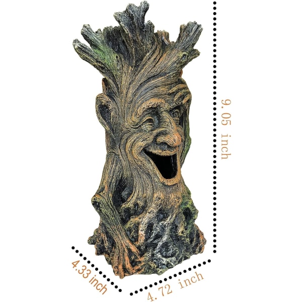 Akvarium Realistisk Tretredekorasjon Statue Fisk Kan Svømme Gjennom Bagasjeromshullet