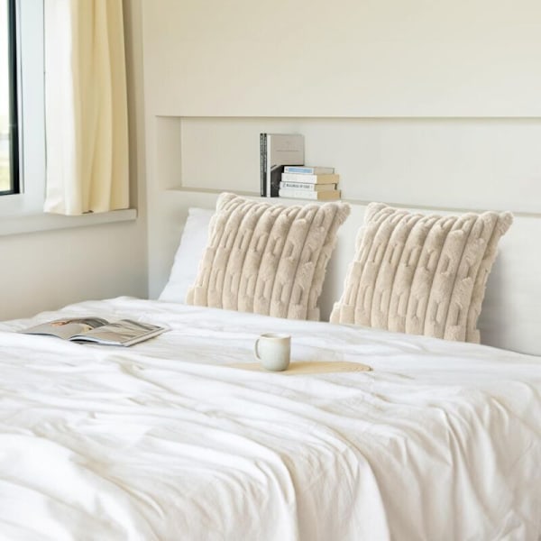 Erä 2 kpl beigenvärisiä tyynynpäällisiä 45x45 Tekoturkis tyyny pehmeä sohva pehmeä tyynynpäällinen moderni tyyny koristelu, sohva, makuuhuone, auton koristelu