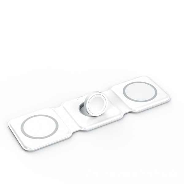 Trådlös laddare - 3-i-1 hopfällbar trådlös laddare magsafe Dual Magnetic Multi-Function Tillämplig för Apple iPhone