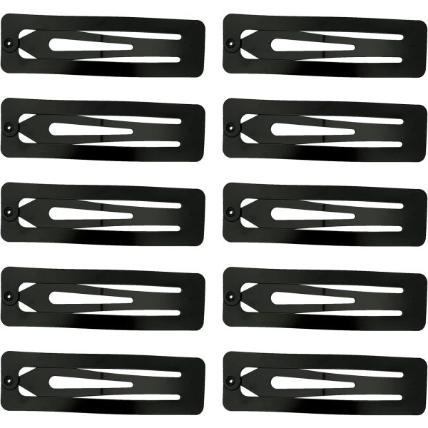 24 stk 7 cm metallspenner for hår, store rektangulære hårspenner, sklisikre spenner for hårstyling, hårtilbehør for kvinner og jenter, svart
