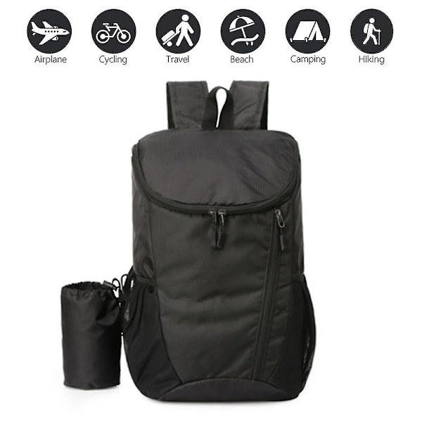 1 st 20l Orange Lätt Packbar Ryggsäck, Liten Hopfällbar Vandringsryggsäck Dagspack För Resor Camping Utomhussemester