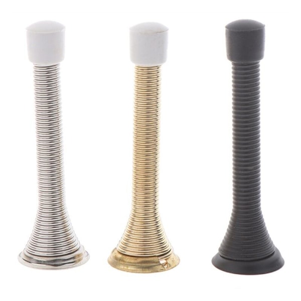 Teleskopiska Dörrstopp, 5-pack Dörrstopp, 3-4 tum Justerbara Fjäder-dörrstopp, Flexibla Fjäder-dörrstopp, Borstad Nickel Dörrstopp (Silver)