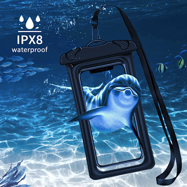 IPX8 vedenpitävä puhelinkotelo, universaali vedenpitävä puhelinkotelo jopa 7 tuuman puhelimille, iPhone 14/13/12/11 Mini Plus Pro Max XS XR X SE, Samsung S22 S20 FE A52,