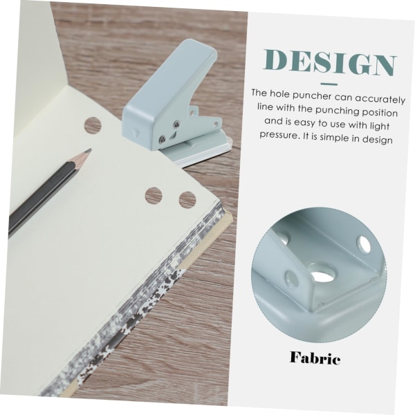 Mini stansverktyg för hål i papper, inre sidstans, stansverktyg för kontor, DIY-stans, kontorsstans för lösblad (ljusblå)