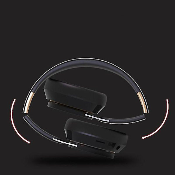 Trådløse Bluetooth-hodetelefoner over øret, stereolyd, dyp bass, 20 timers spilletid, myke øreputer for hjemmereiser, svart