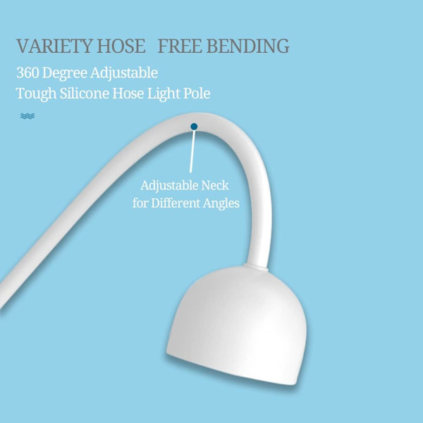 UV LED neglekunstlampe, svart lys 24 W 365nm 405nm USB svanehalslampe 360° roterbar LED UV limherdende lampe for UV gel manikyr og UV herding