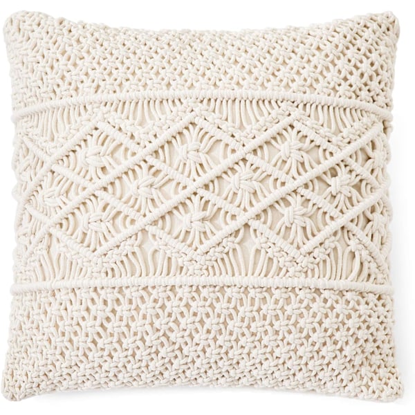2 stk Makrame Putesett Dekorative Putetrekk Putetrekk for Seng Sofa Benk Bil Boho Hjemmedekor (Puteinnsatser Ikke Inkludert)