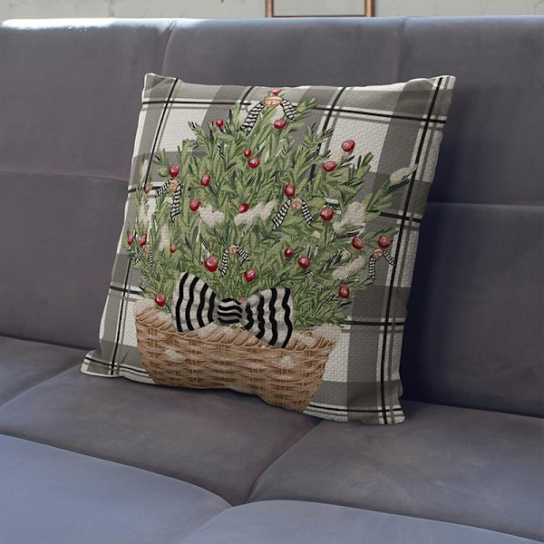 Jul Snöflinga Älg Kudde Linne Tryckt Kuddfodral Soffa Vardagsrum Kuddfodral (4 stycken)