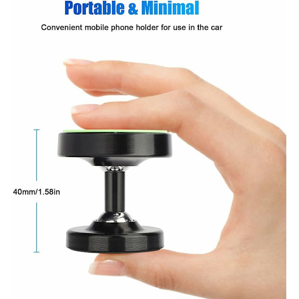 Betterlife 2-pak magnetisk biltelefonholder, universel bilmontering, 720 graders rotation telefonholder med stærk magnet til iPhone Samsung, Huawei Smar