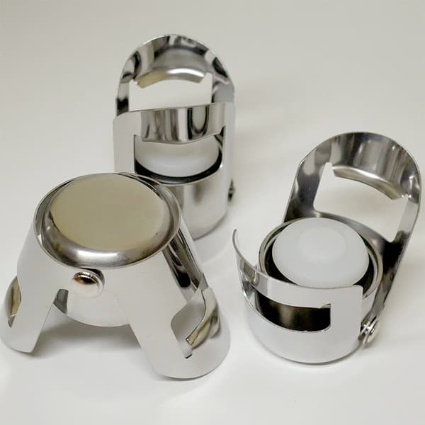 Lange afsnit Champagnepropper, sæt med rustfrit stål vinflaskepropper, genanvendelig champagneprop til at holde vi