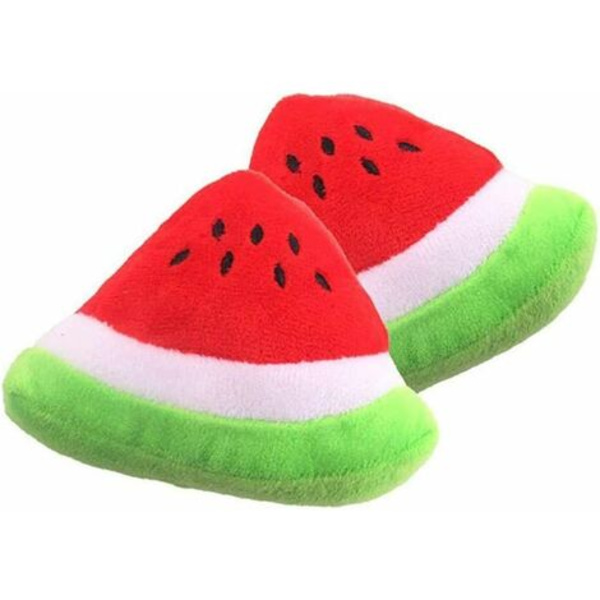 1 st Pet Leksak Tugga Whistler Squeaker Plysch Bomull Triangel Boll Vattenmelon Valpar Ljudleksaker Små Hundar