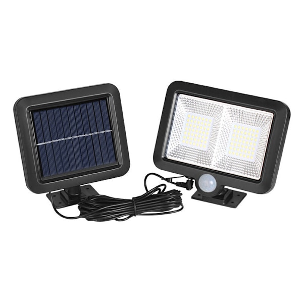 Utomhus solcellslampa med rörelsesensor, LED utomhus solstrålkastare, vattentät IP65 120° belysningsvinkel, solcellslampa med 5M kabel för skjul, Ga