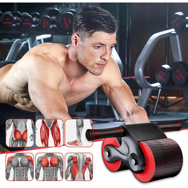 Abdominal Roller Treningsutstyr, Abdominal Exerciser Utstyr for Abdominal og Kjerne Styrketrening, Hjemme Treningsutstyr for Menn og Kvinner