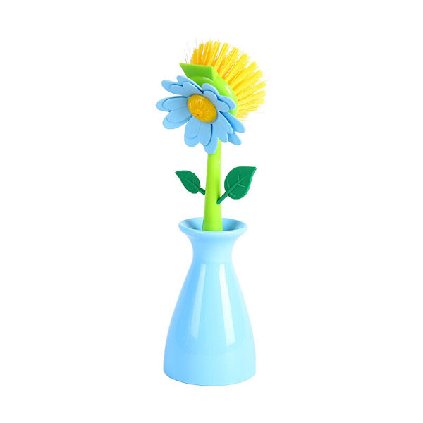 Opvaskebørste med håndtag, aftagelig blomsterformet rengøringsbørste badeværelse køkken børste badeværelse skål opvaskebørste