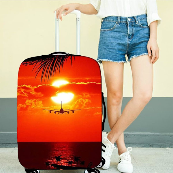 Elastinen matkalaukunkans (L, 26-28 tuumaa) Polyester matkalaukunkans 22-24 tuumaa, Tulostettava pestävä matkalaukunkans suojus Matkatavarat Matkalaukku Trolley Case Cove
