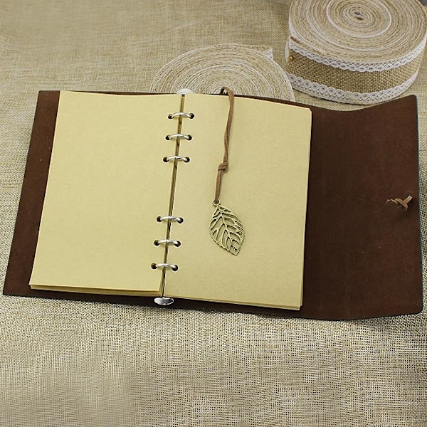 Grøn, Vintage PU Læder Cover Journal Notebook, Blank Notebook, Rejse Notebook,
