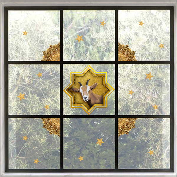 Window Stickers - 1 Stunning Decorative Static Cling Stickers with Little Sheep Star Design to Prevent Birds from Colliding in Your Windows