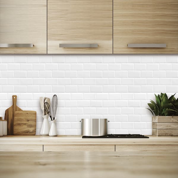 Køkken Hvid Skræl og Sæt Backsplash