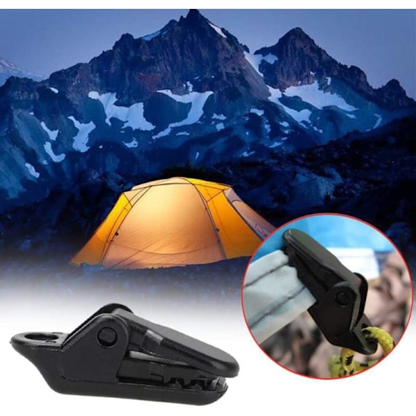 50 st tältklämmor, presenningsklämmor, markisklämmor, tillbehör för camping och canopy-aktiviteter